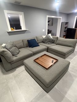 Sectional and ottoman