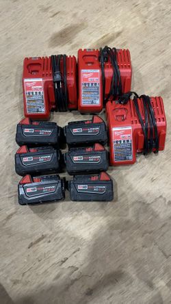 Milwaukee M18 18V Lithium-Ion XC Extended Capacity Battery Pack 5.0Ah (6-Pack) and 3 charges