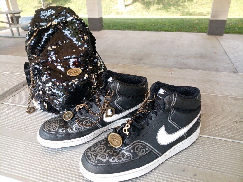 Custom Painted Shoes With Bandana Free Hand Custom Painted Nike Shoes