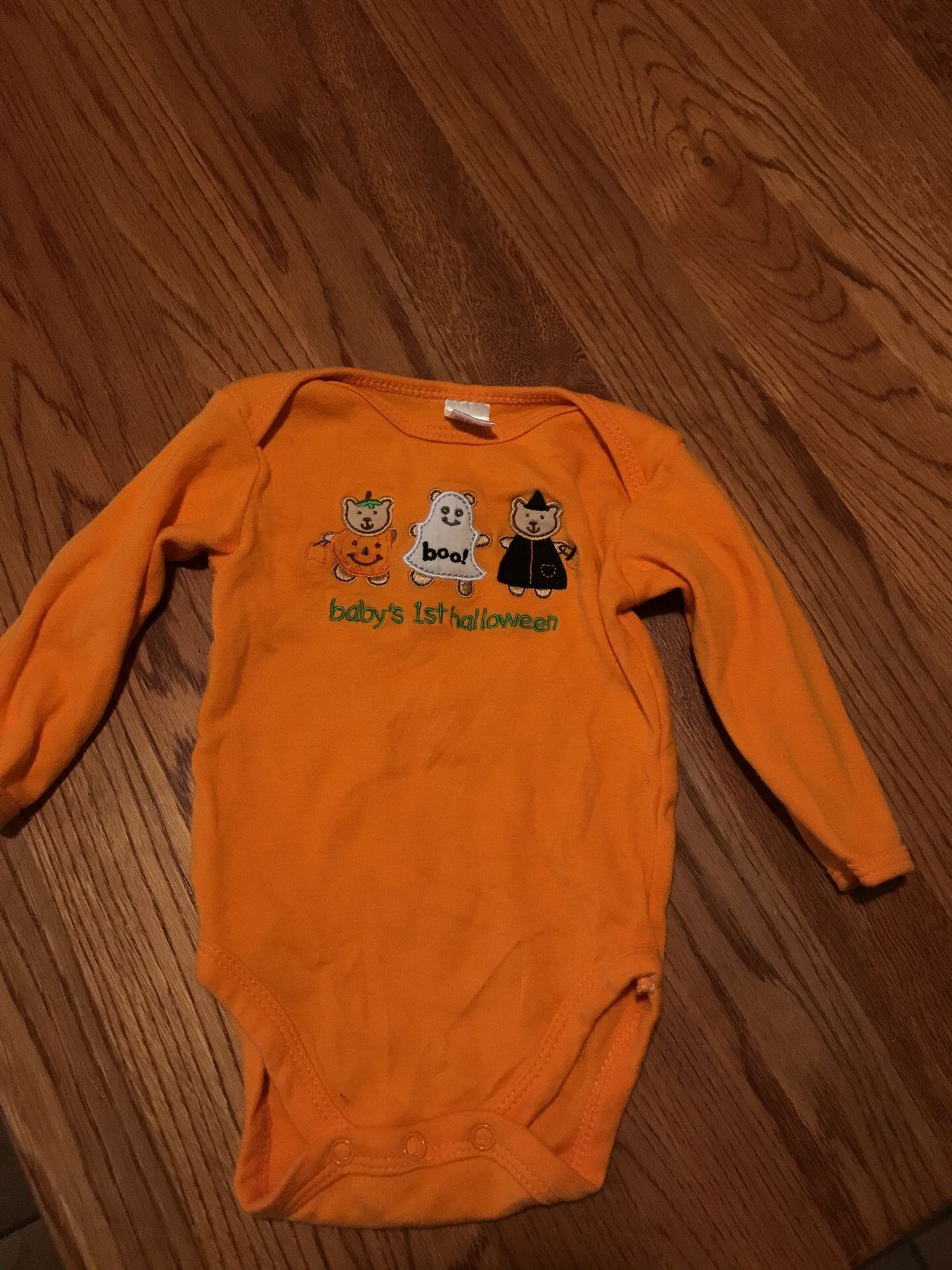 Cute baby’s 1st Halloween LS Orange Onesie 3m