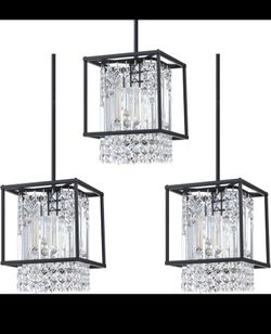3 Pack 10” Hanging Crystal Light Fixture