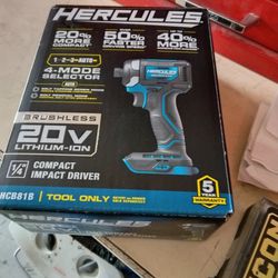 Hercules Brushless 20v Lithium -ion 1/4 Compact Impact Driver 