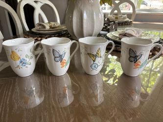 Lenox Butterfly Meadow Porcelain Tea/Coffee Mugs