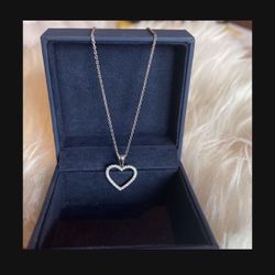 Necklace Heart White Gold 
