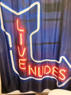 Live Nudes Neon Sign Print Shower Curtain