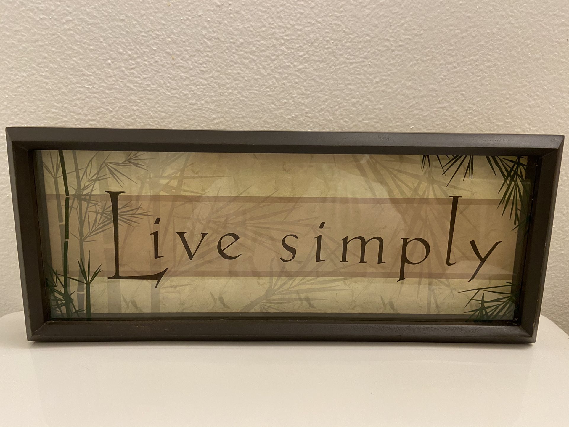 Live Simply Glass And Wooden Decor