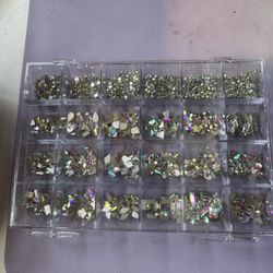 White Rainbow Nail Gems
