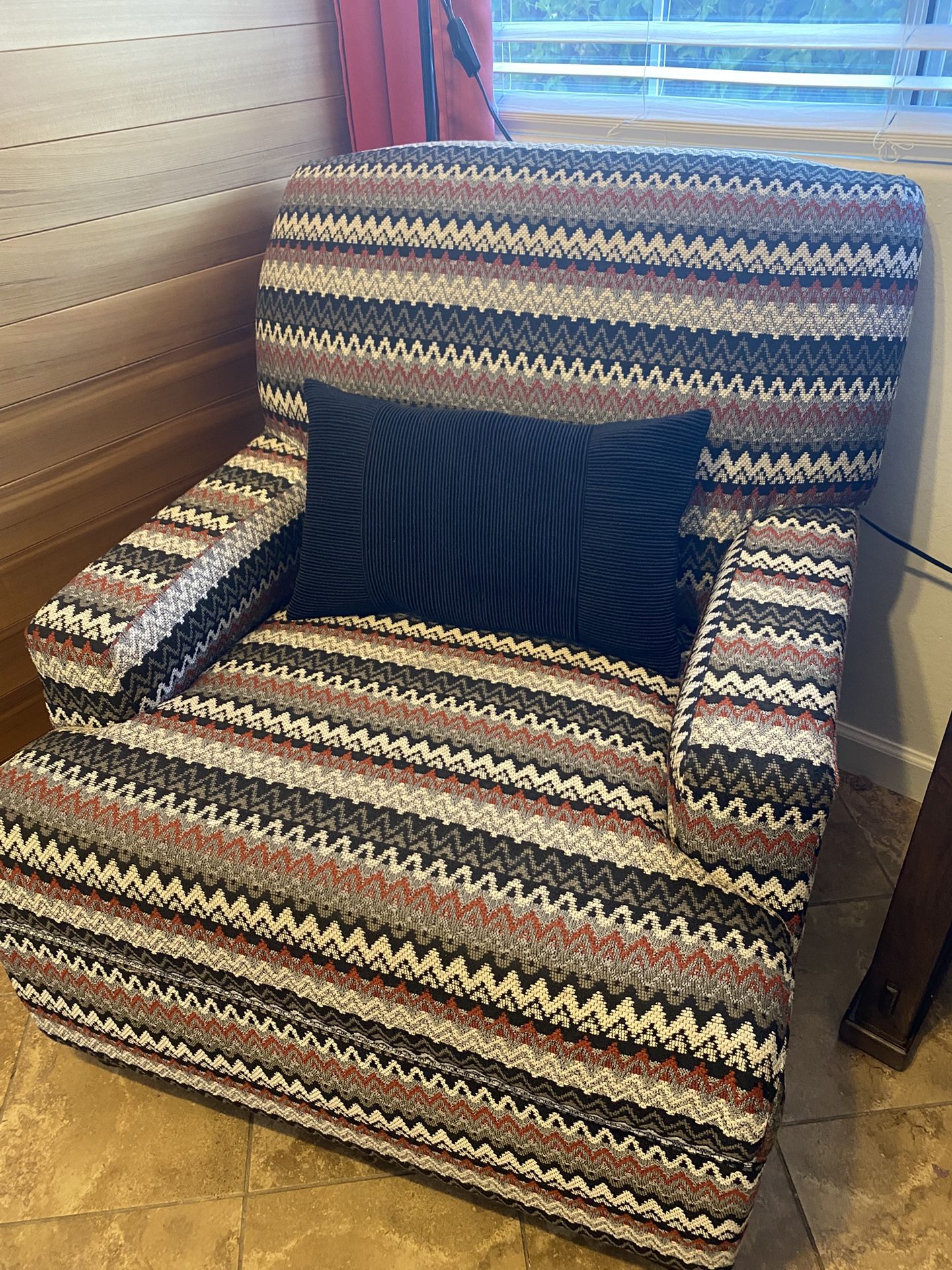 Patterned armchair
