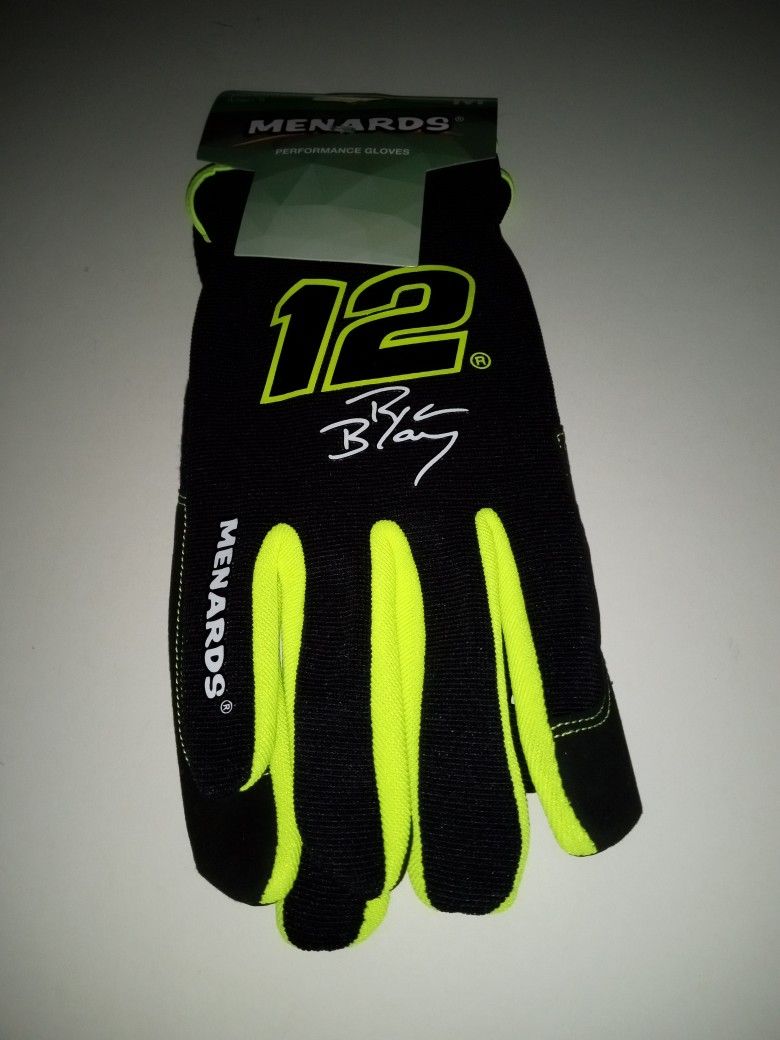 (New) Ryan Blaney # 12 Performance Driving Gloves Size Medium