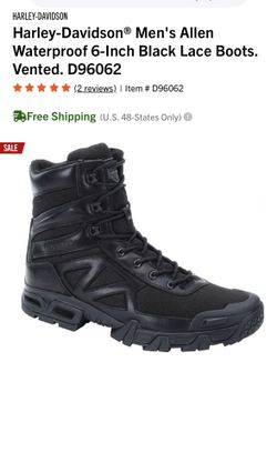 Harley-Davidson® Men's Allen Waterproof 6-Inch Black Lace Boots. Vented. D96062