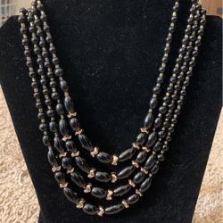 Black Multi-strand Necklace