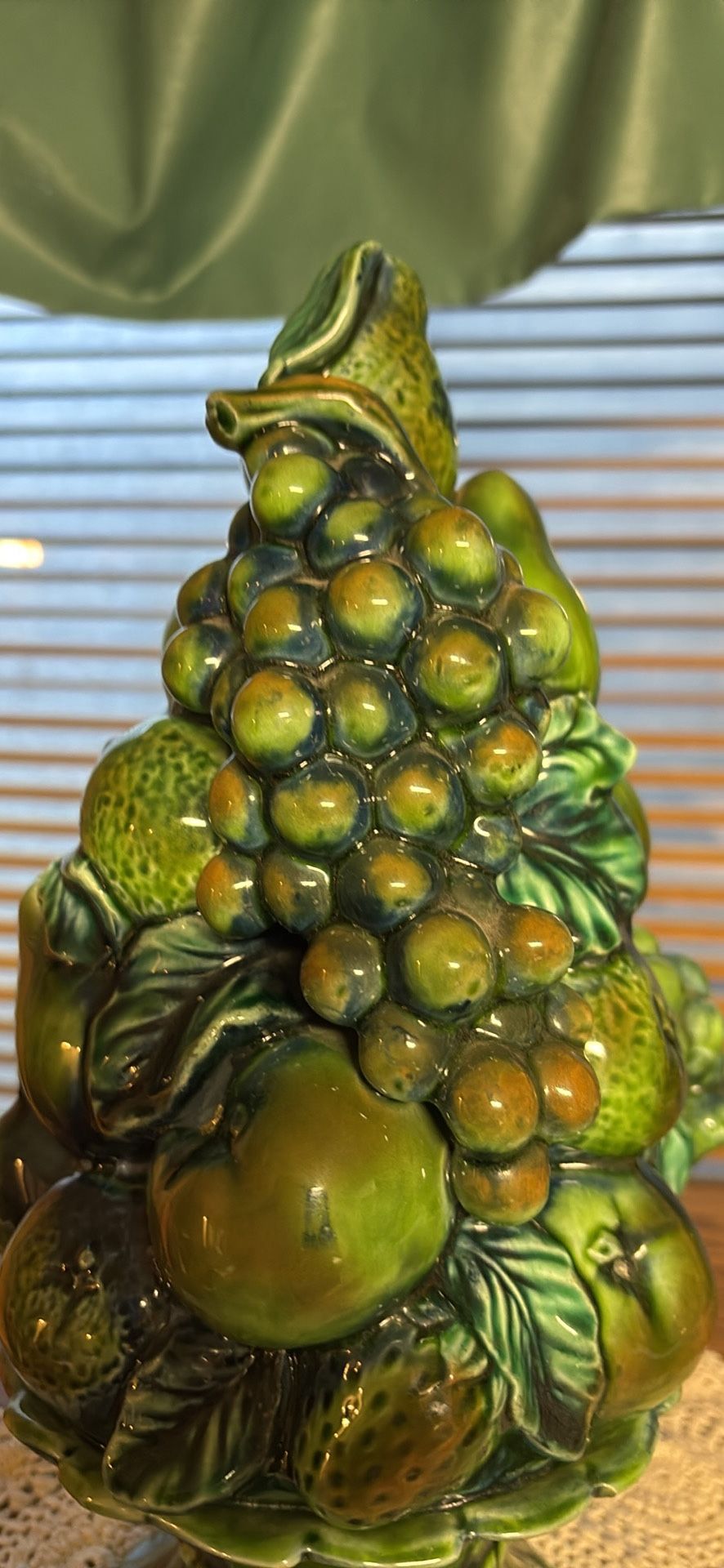 Vintage Inarco E-2379 green ceramic topiary centerpiece Japan 12” stamped