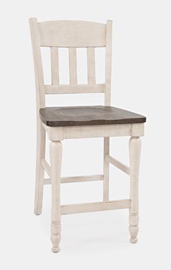 Madison County Vintage White Slatback Stool (Set of 2)