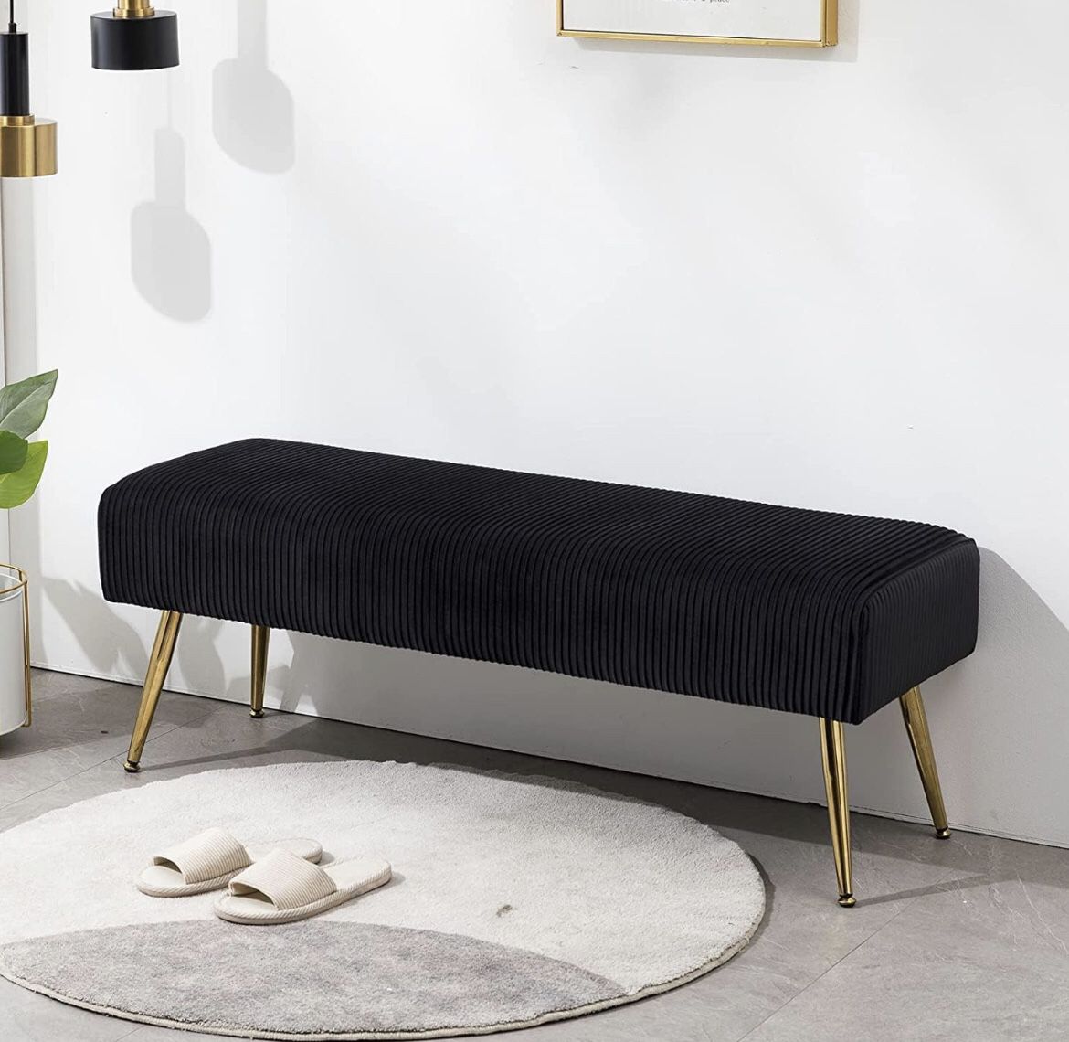 Black And Gold Ottoman Bench
