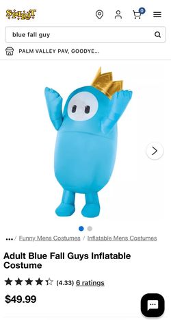 Blue Fall Guy Inflatable Halloween Costume