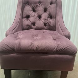 TUFTED PURPLE ACCENT CHAIR-MODERN LOW PROFILE