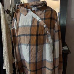 Plaid With Slanted buttons 