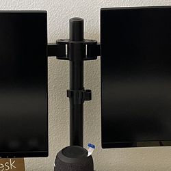 Two Curved Monitors + Desk Mount