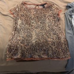 Ladies Sequin Shirt Petite Large