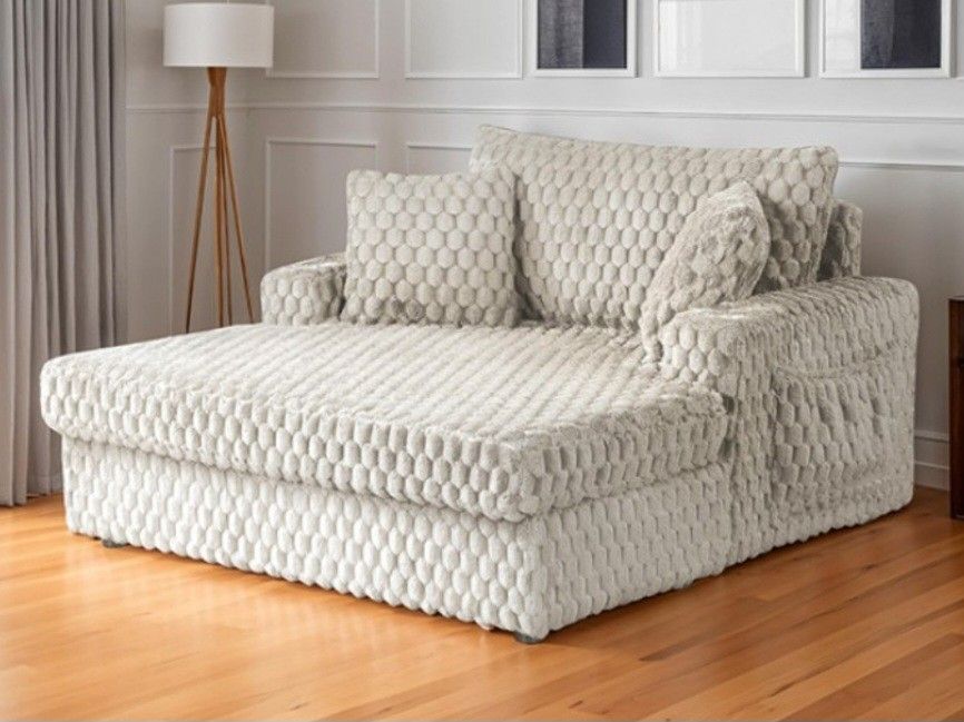 Brand New Taupe Super Plush Chaise Sofa Lounge 