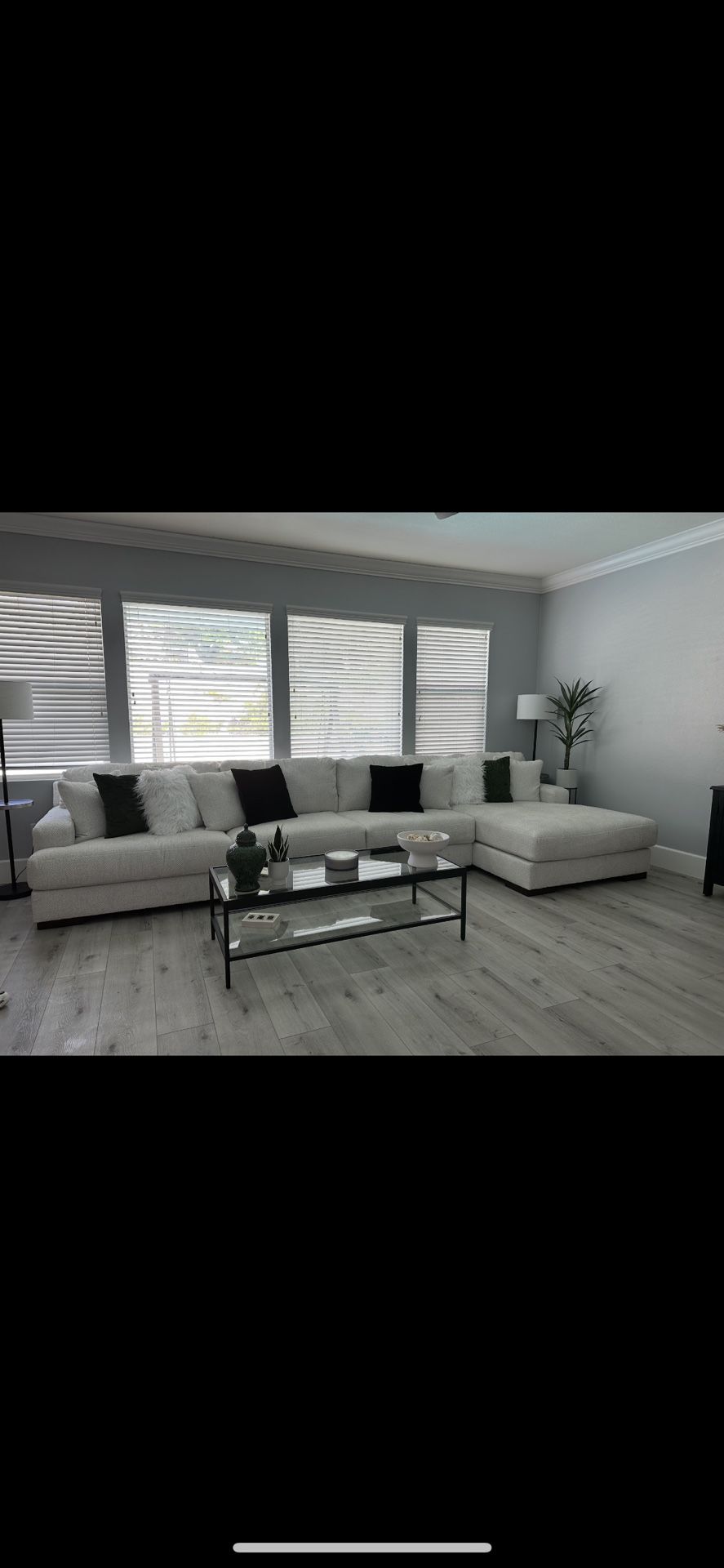 White Cozy Ashley Sectional