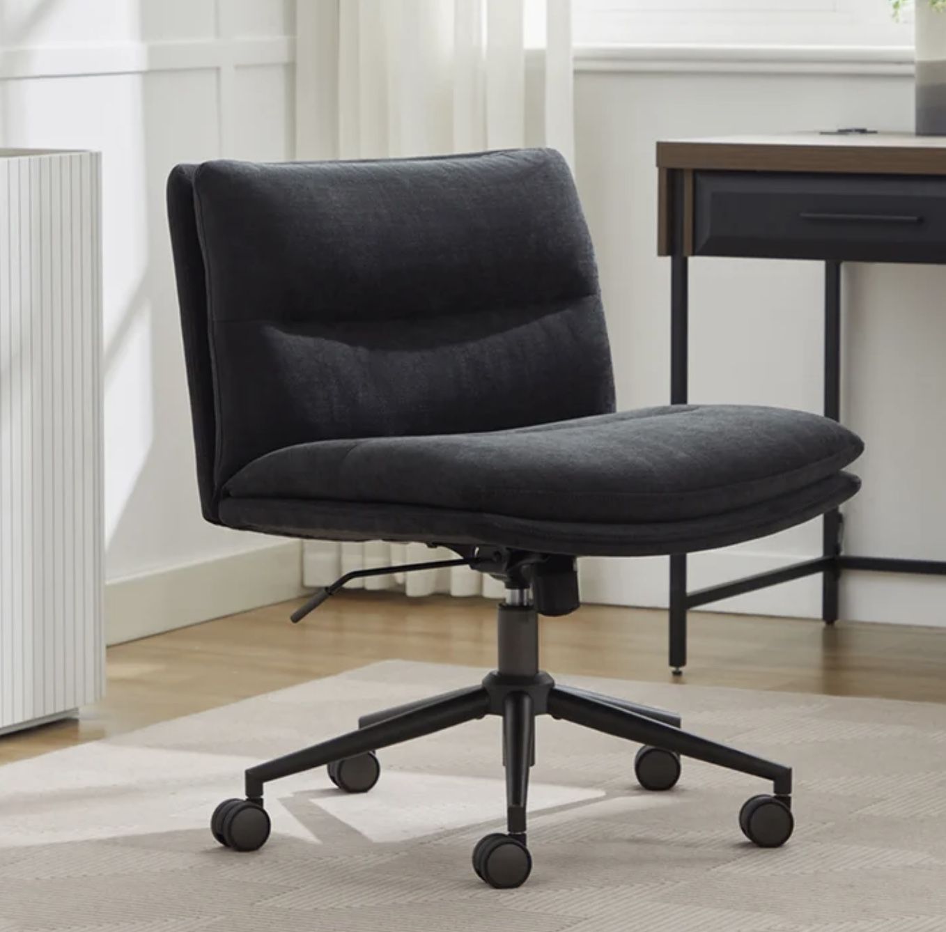 New Black Elle Decor Gracie Criss-Cross Office Chair