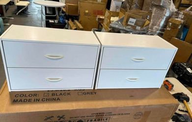 New - Set of 2 Wooden Stackable Storage Drawers