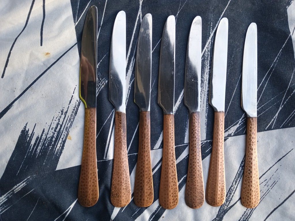 cambridge stainless india butter knife ridge design copper edge