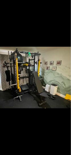 French Fitness FSR90 Functional Trainer Smith & Squat Rack Machine, personal gym