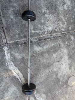 Adjustable Weightlifting Barbell with Weight Plates – Home Gym Equipment