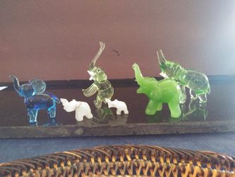 Hand Blown Glass Elephants