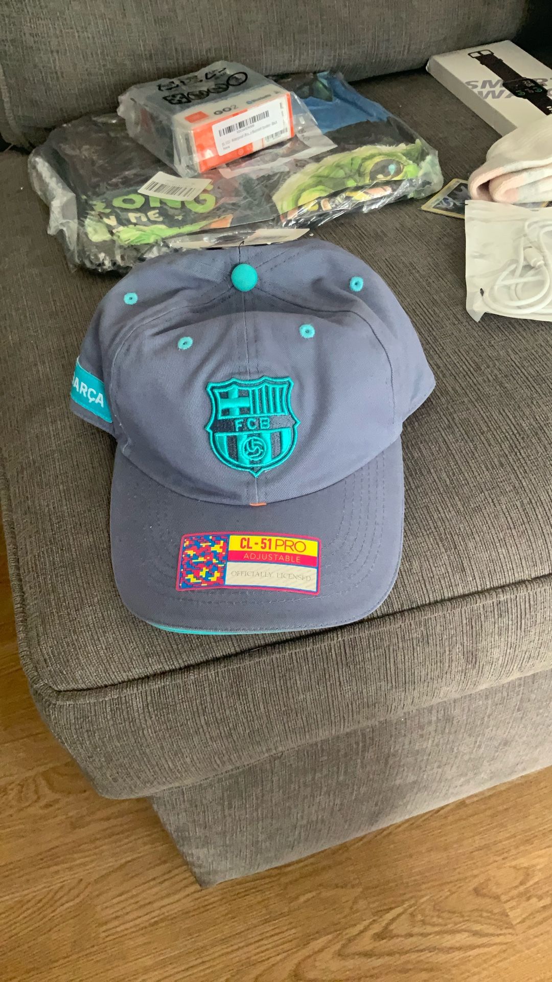 Barcelona Soccer Club Fc Bamboo Blue Adjustable Hat Mens Hat Soccer Team New With Tags Fan Ink Adult