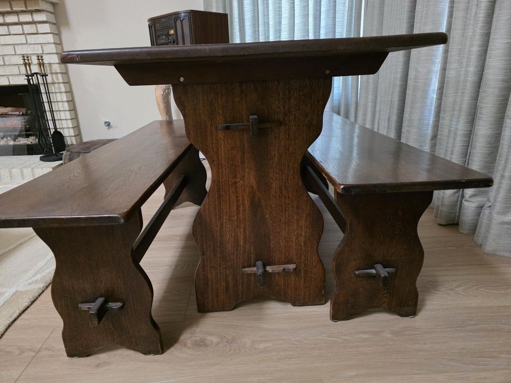 Parson's Table & Benches from England, Circa 1960s