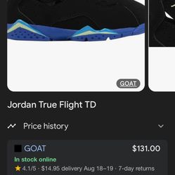 Jordan True Flight Toddler White 7c