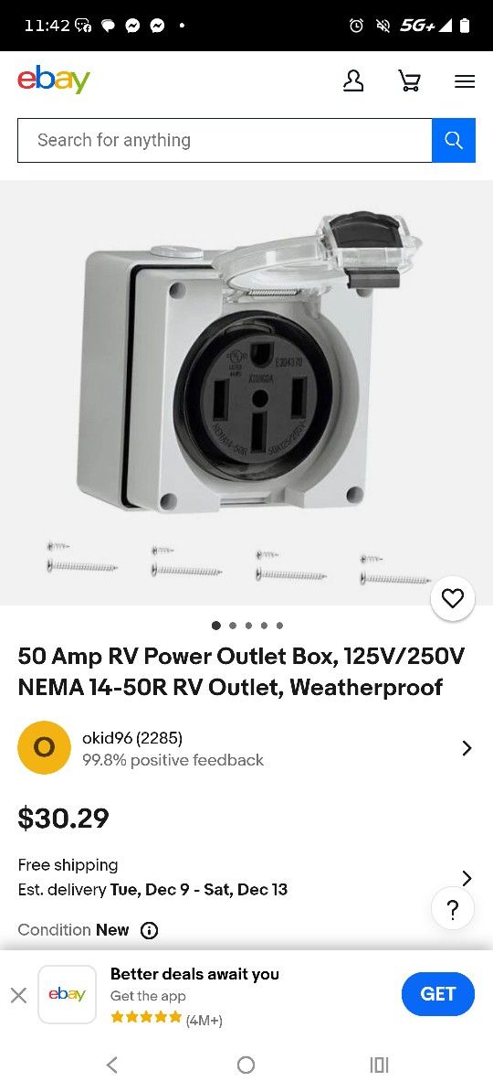 50amp RV Power Outlet