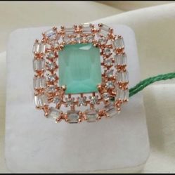 14k Rose Gold Plated Cocktail Party Open Ring Size 7 And 8