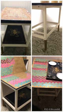 Rolling utility table (mermaid motif) parties, kids, storage