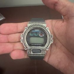 (Custom made) Black Moissanite Diamond G shock