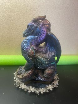 Exquisite Multicolor 1986 Windstone Editions California 10” Peacock Dragon by Melody Peña