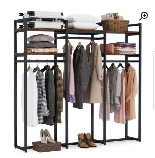 Brand New Heavy Duty Freestanding Closet Organizer With Hanging Rods