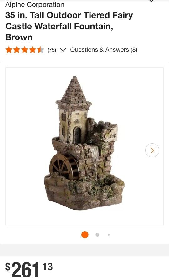 Outdoor Castle Waterfall Fountain