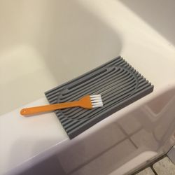 Gray, Silicone Soap Dish Shower Soap Tray Holder