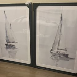 Brand New Sail Boat Art—set of 2. 