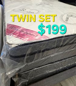 Pillowtop Twin Set $199 ** Mattress And Box Spring