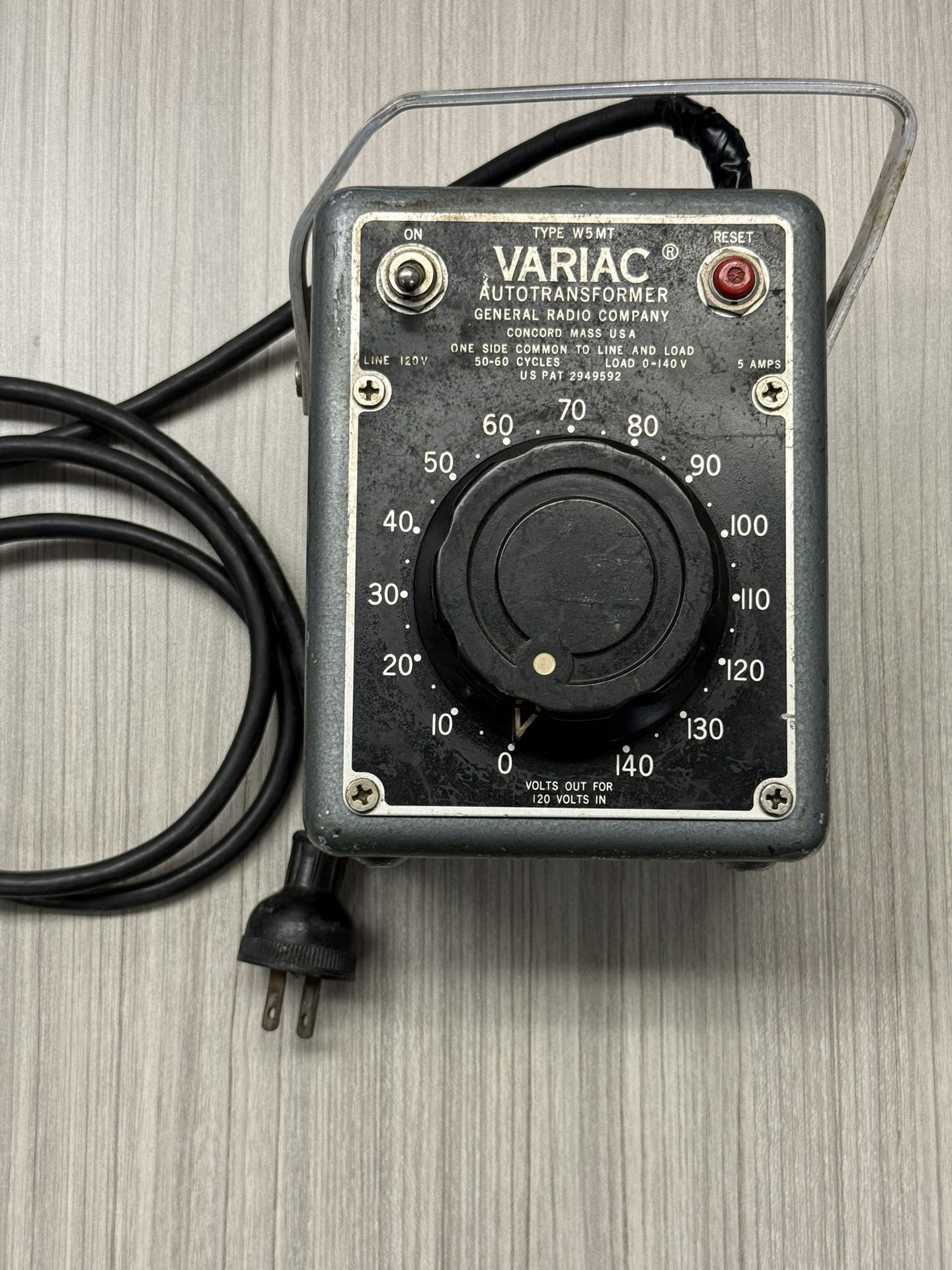 Vintage VARIAC Autotransformer W5 MT General Radio Company 0-135 Untested