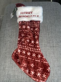 New Snoop Dog Plush Holiday Christmas Stocking Merry Chrismizzle Red 18"
