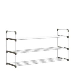 NEW Home-Complete 3 Tier Shoe Rack For 15 Pairs White 