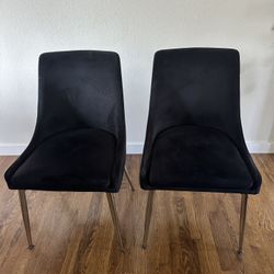 2 Black velvet Chairs 