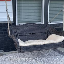 Front Porch Wicker Swing/bench- All Hardware Included