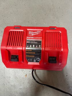 Milwaukee M18 Dual Bay Rapid Charger.  Retail price: $149.00 at Home Depot.  Charges two M18 batteries at the same time. Great for Milwaukee M18 tools